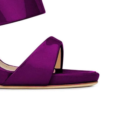 ZAVRU Patent Leather Mules Sandals