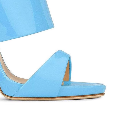 ZAVRU Patent Leather Mules Sandals