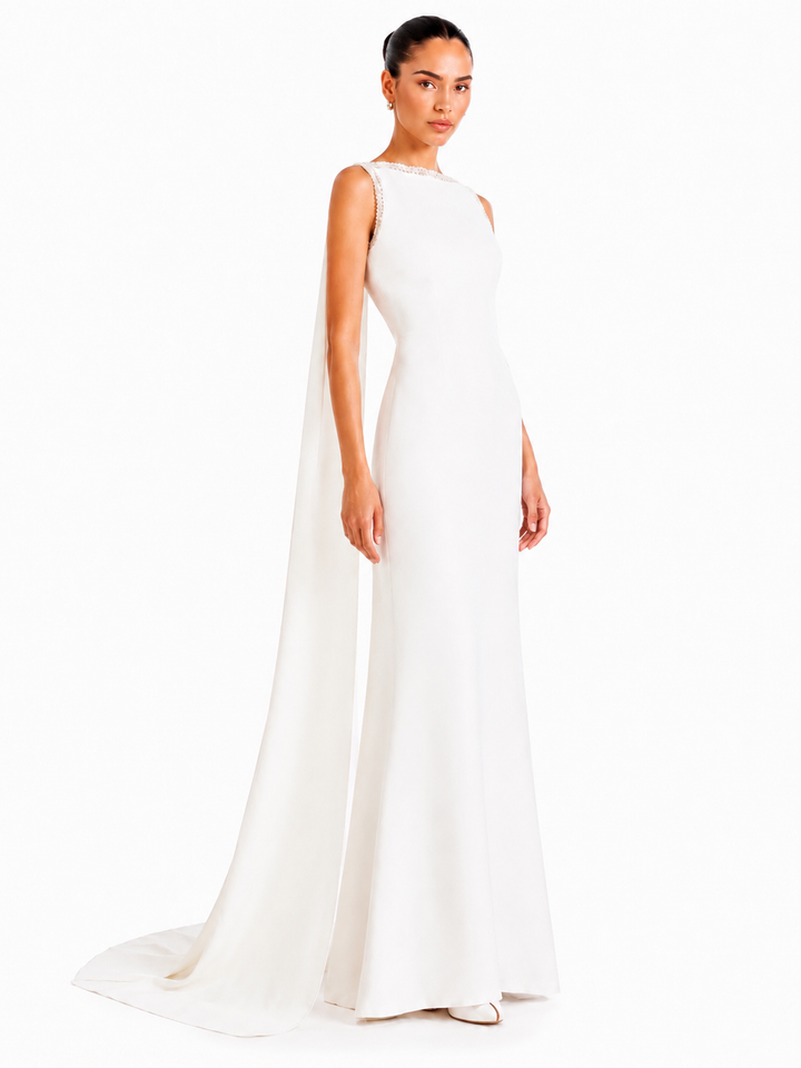 ZEOVI Beaded Maxi Evening Dress Gown