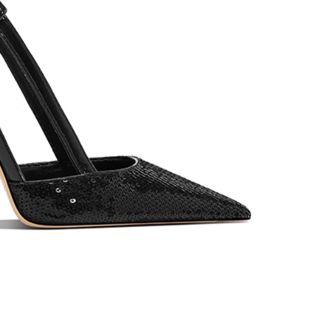 ZUBAI Sequinned Mid Heel Sandals - 8cm