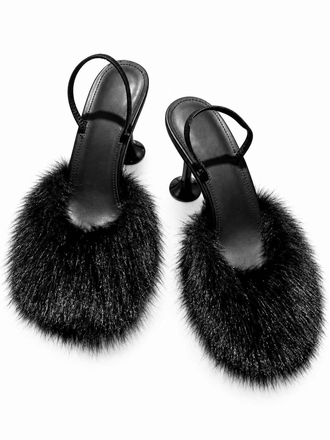 ZUOTI FUR HIGH HEEL SANDALS