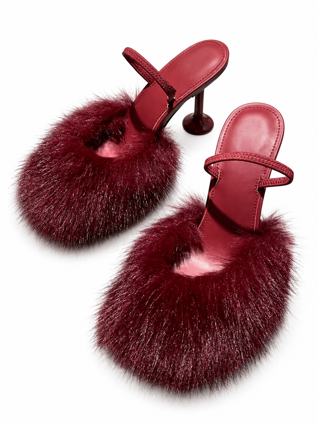 ZUOTI FUR HIGH HEEL SANDALS