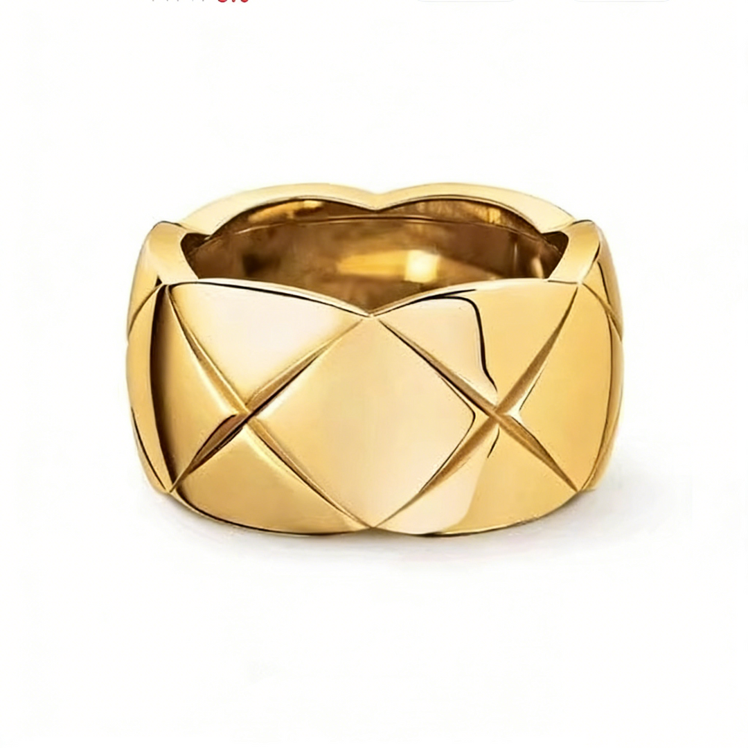 GINEI Wide Quilted Ring