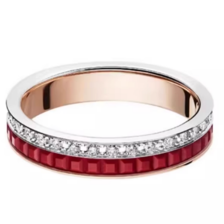 CIUAO Narrow Ceramic Diamond Ring