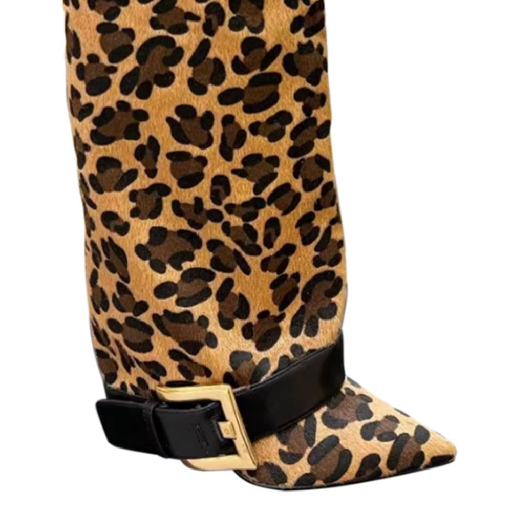 VUXIC Buckled Knee High Boots - 10cm