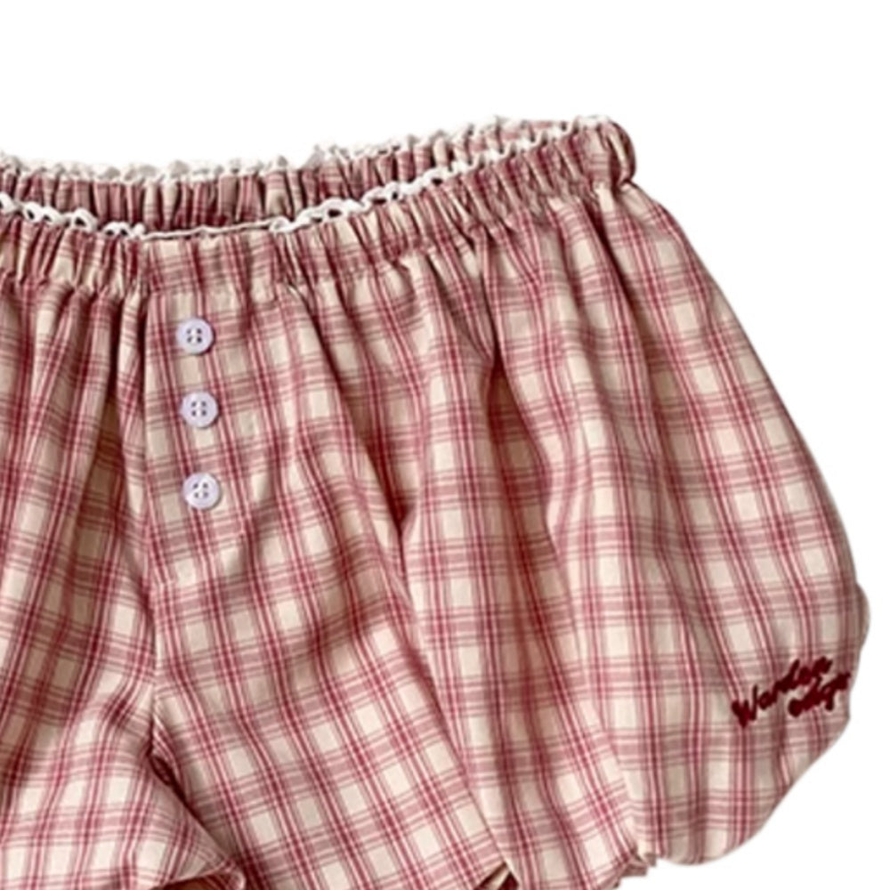 GEWEU Plaid Bubble Shorts