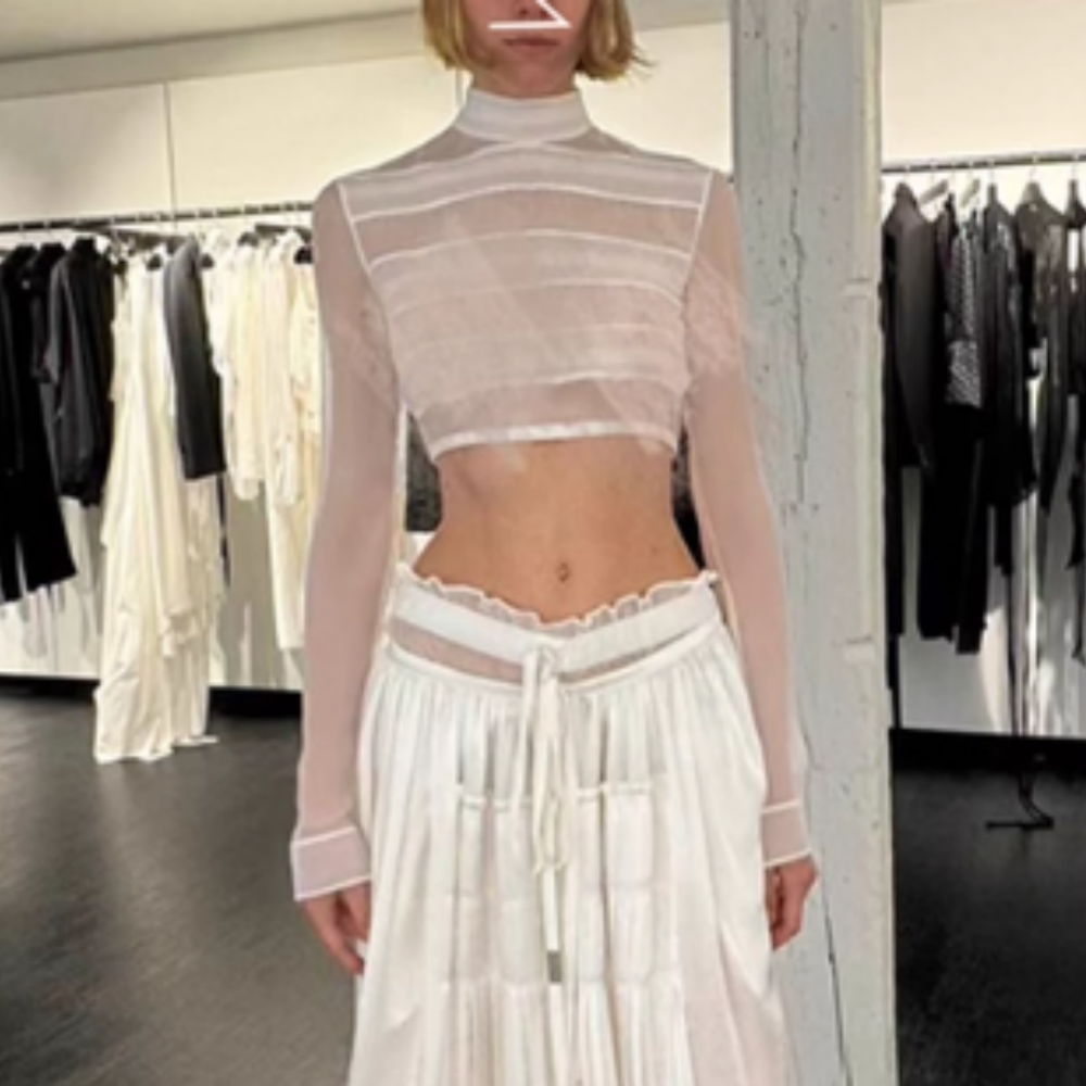 WETOU See-Through Cropped Top