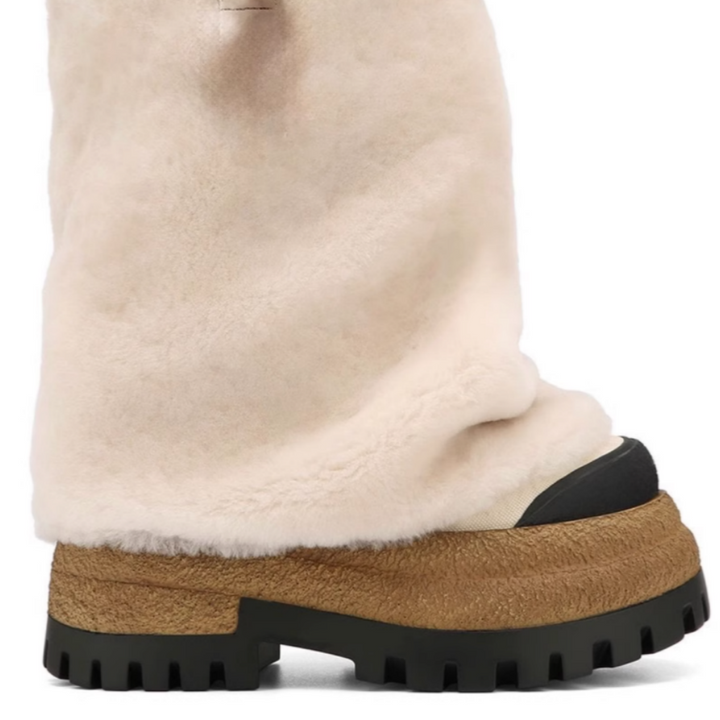 KUGUM Block Heel Platform Ankle Boots