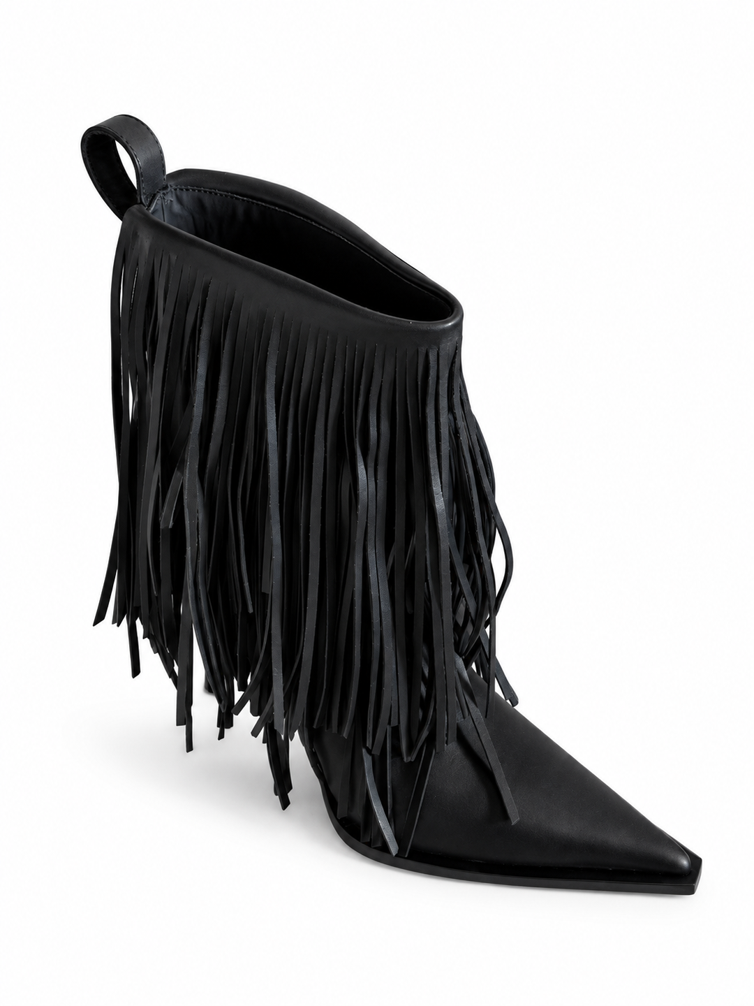 HROVA TASSELS MID HEEL ANKLE BOOTS
