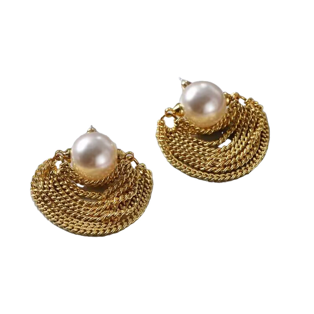 DIVCE Pearl And Chain Earrings - Pair