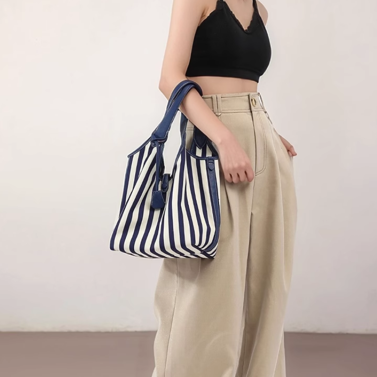 HUVAT Striped Tote Bag