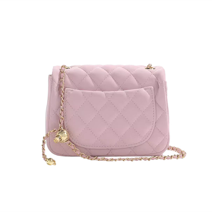 HUVCT Metal Lock Quilted Cross Body Bag