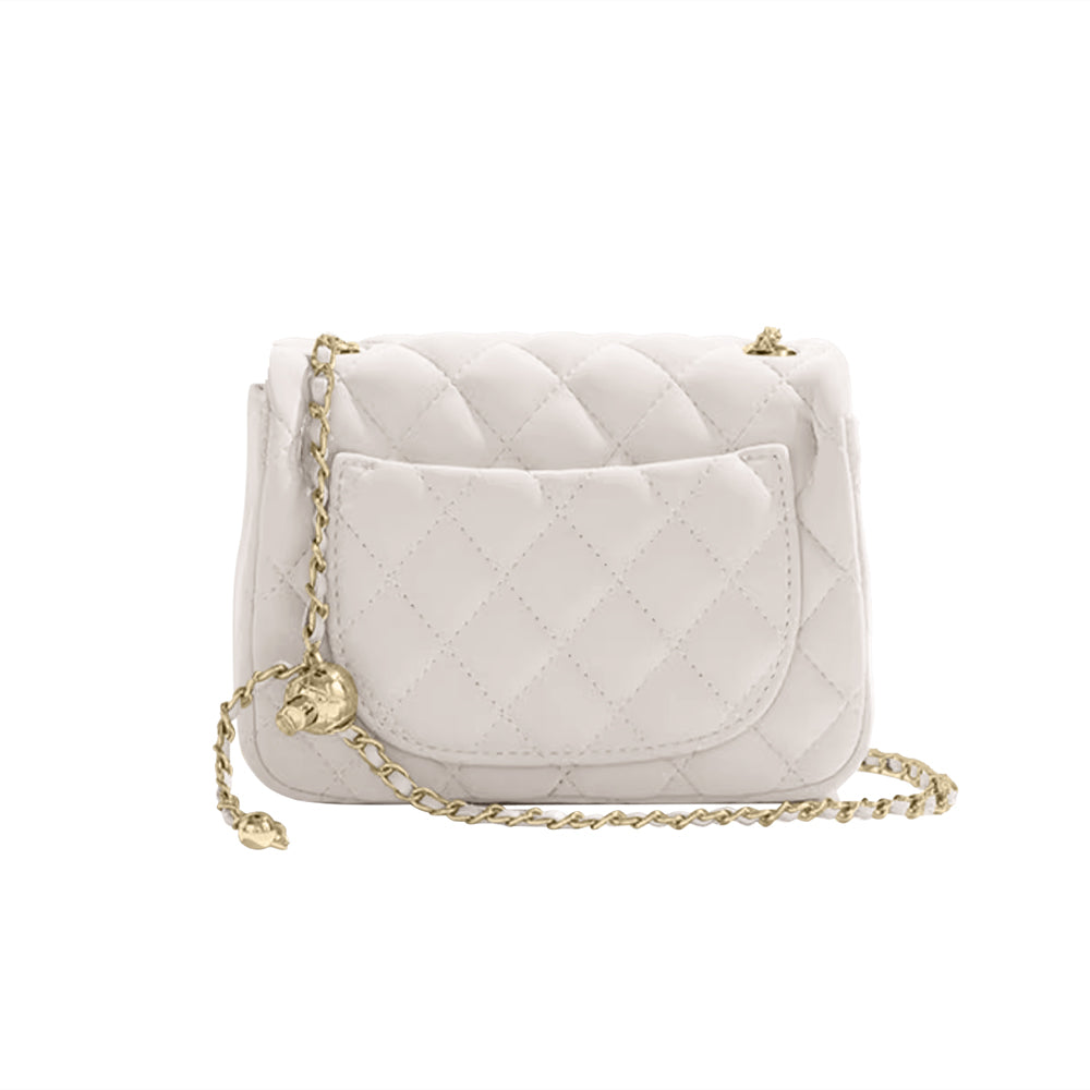 HUVCT Metal Lock Quilted Cross Body Bag