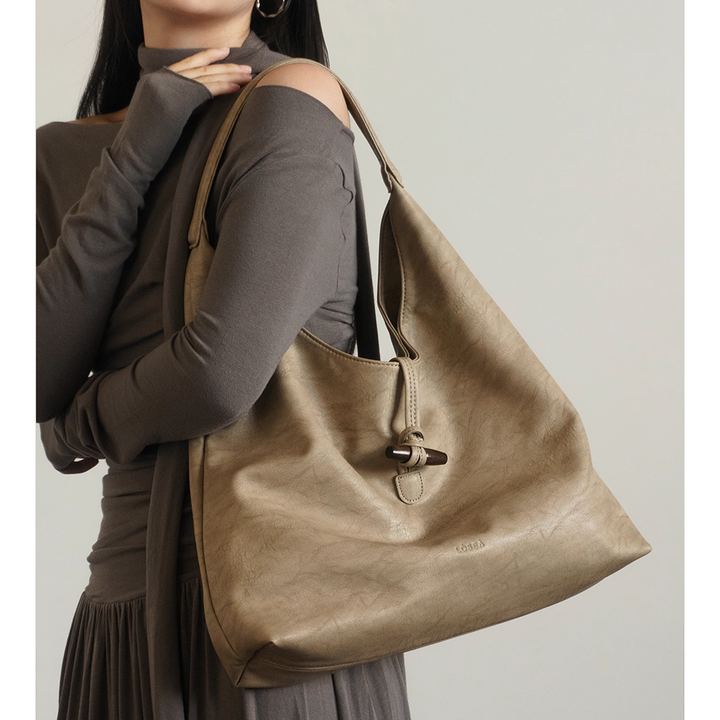 LEKAI Leather Oversized Tote Bag