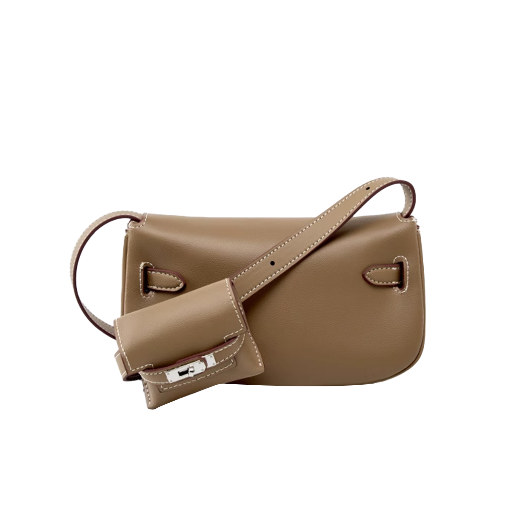 LENFI Metal Lock Cross Body Bag