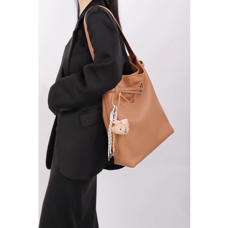 MAICU Leather Bucket Bag