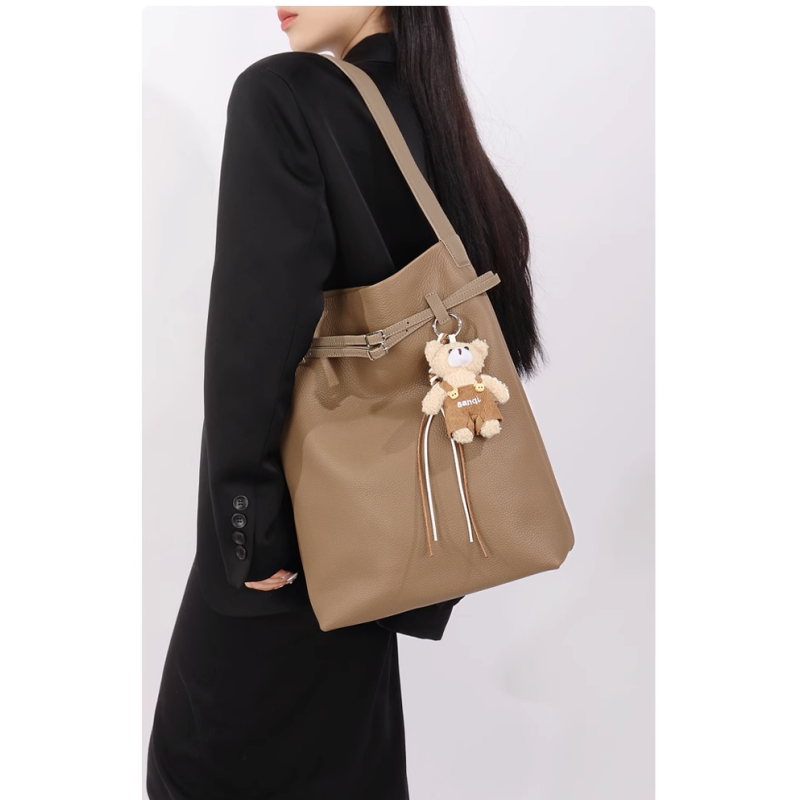 MAICU Leather Bucket Bag