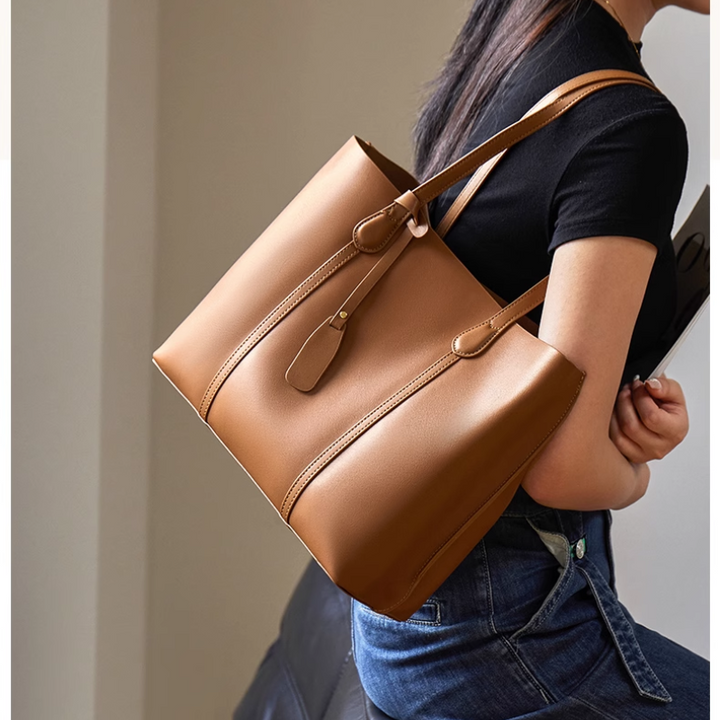 NALAJ Leather Oversized Tote Bag