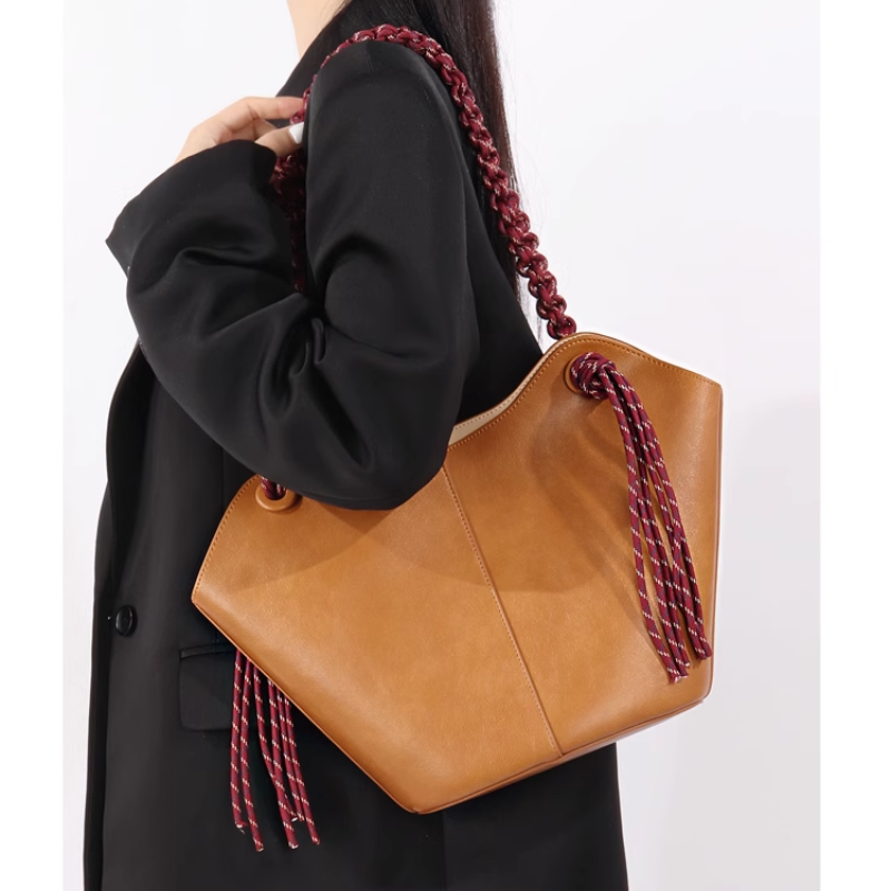 NEIDA Leather Bucket Bag