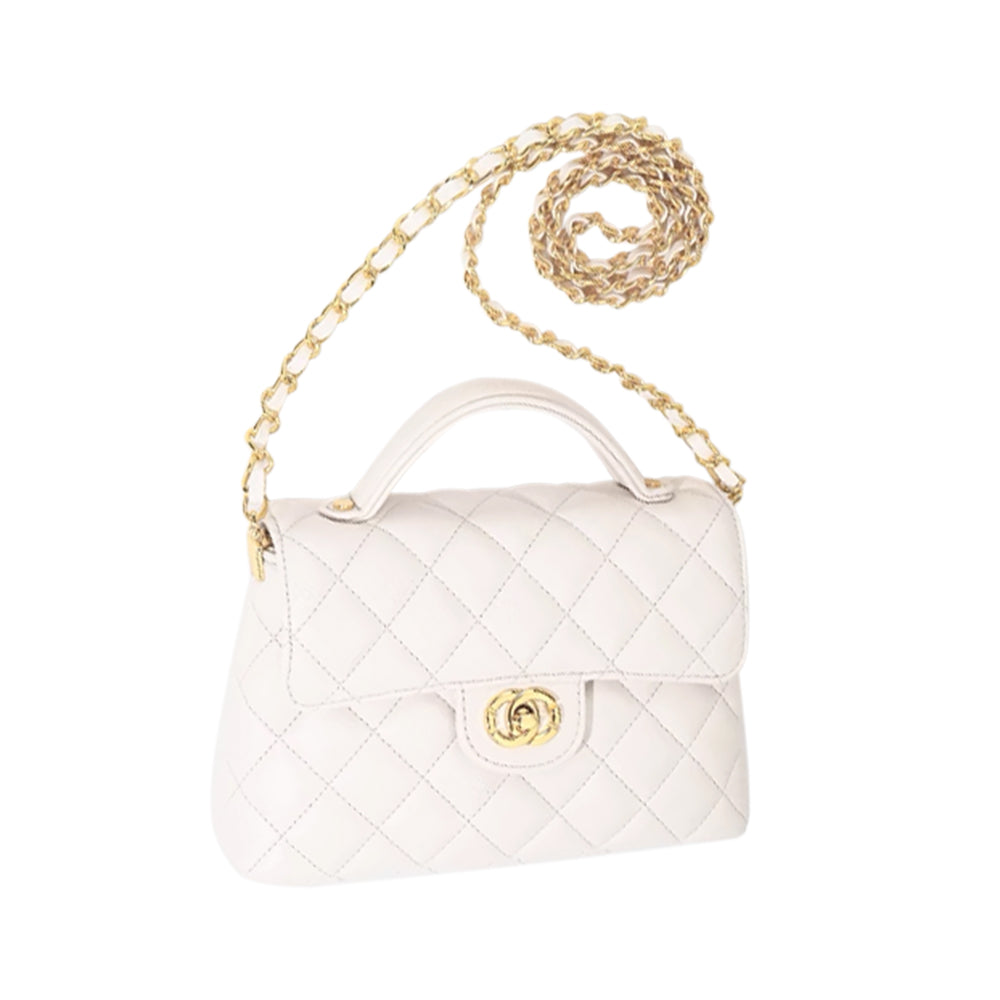 SENVT Metal Lock Quilted Cross Body Bag