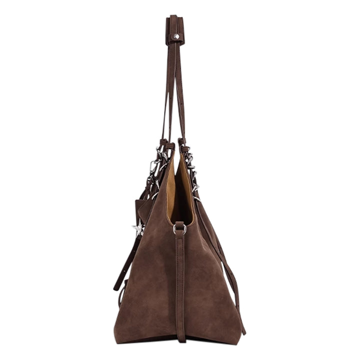 YOUTA Star Detailed Suede Tote Bag