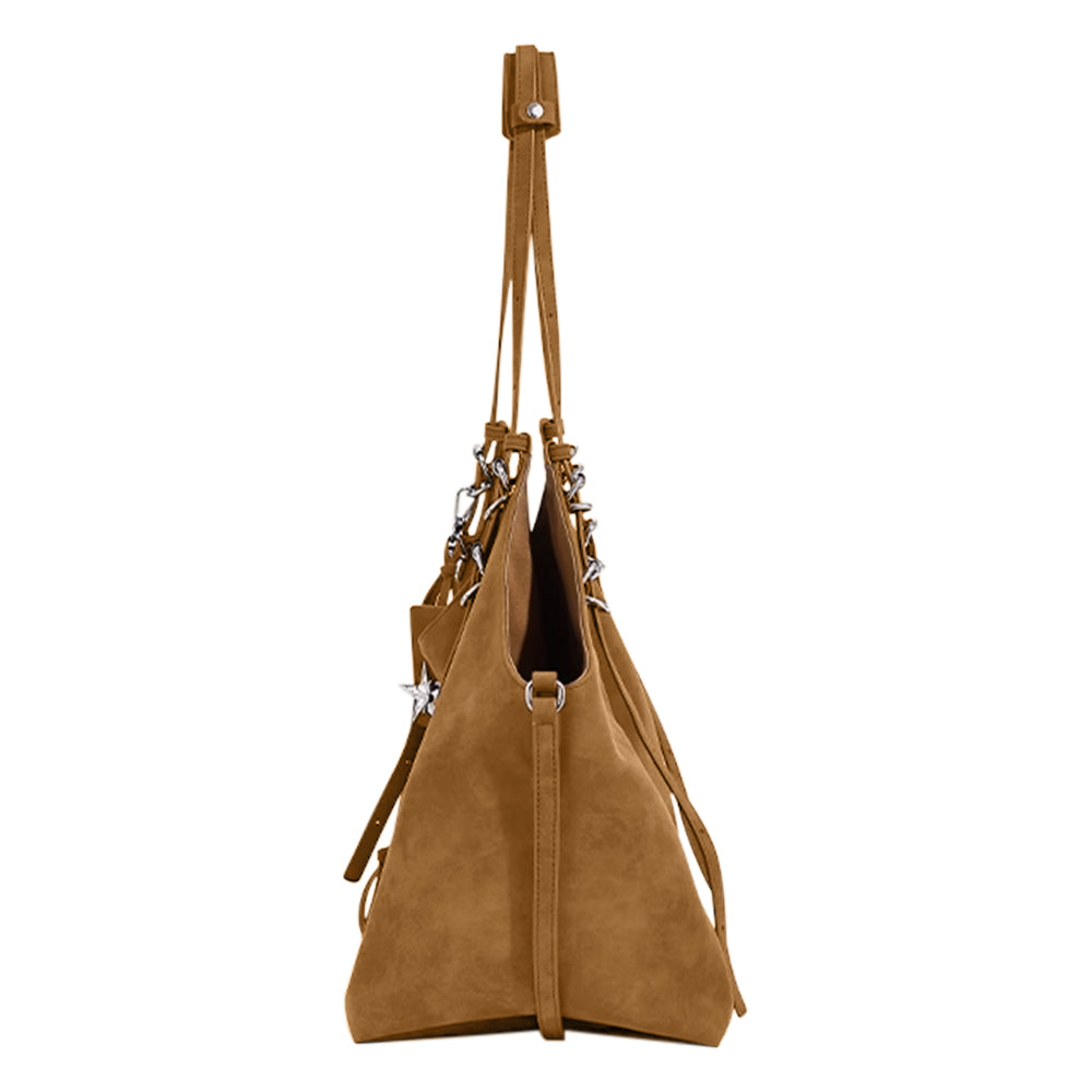 YOUTA Star Detailed Suede Tote Bag