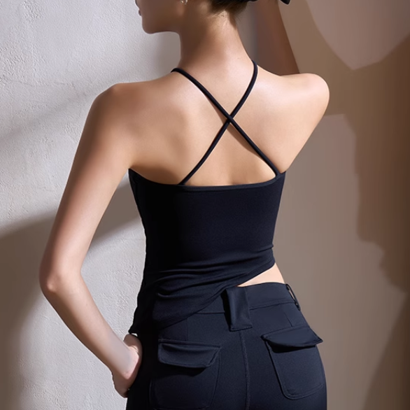 LEDAC Yoga Pilates Asymmetric Hem Fitted Sports Bra