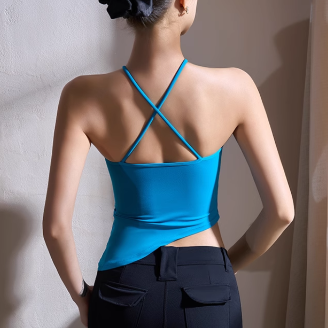 LEDAC Yoga Pilates Asymmetric Hem Fitted Sports Bra