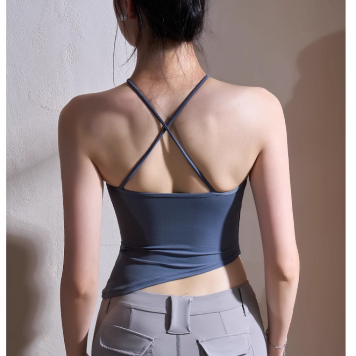 LEDAC Yoga Pilates Asymmetric Hem Fitted Sports Bra