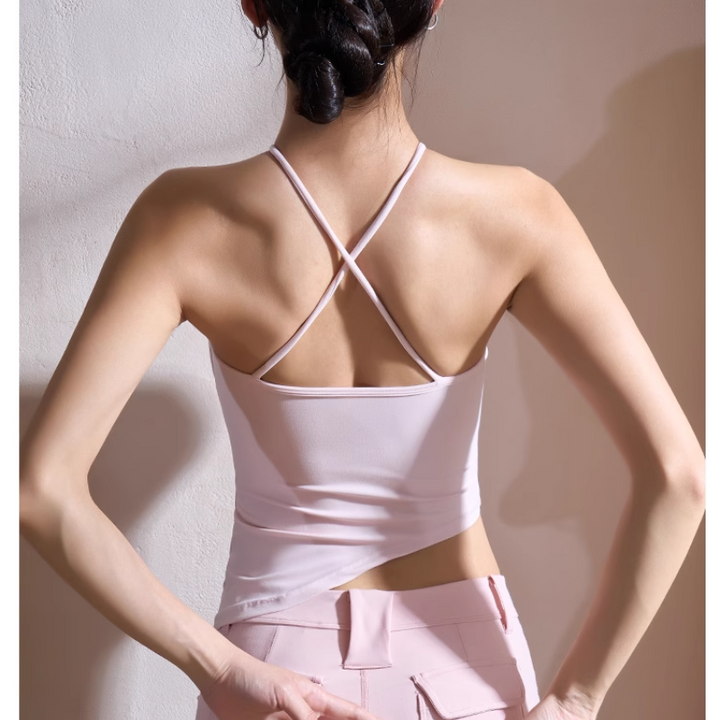 LEDAC Yoga Pilates Asymmetric Hem Fitted Sports Bra