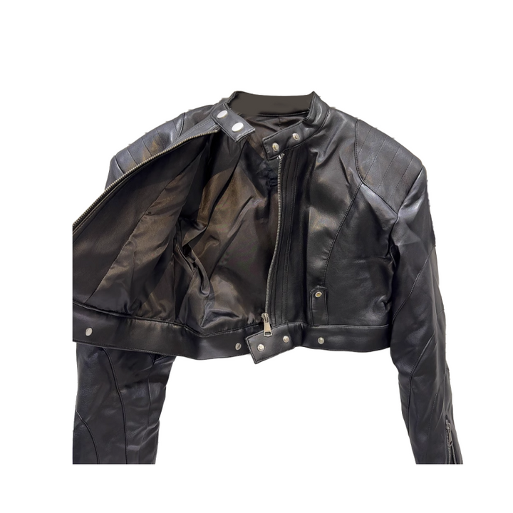 BIDVA Leather Biker Jacket