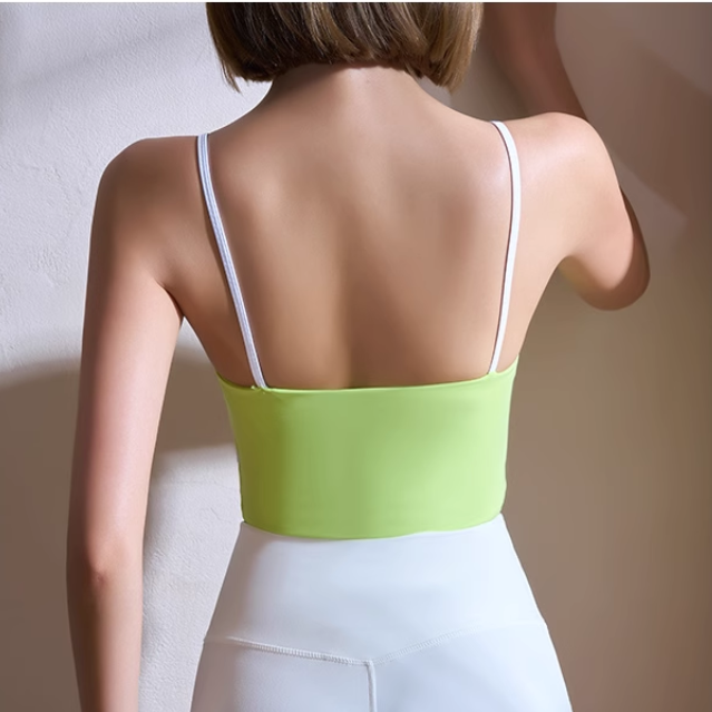 CORUE Yoga Pilates Bi-Color Fitted Sports Bra