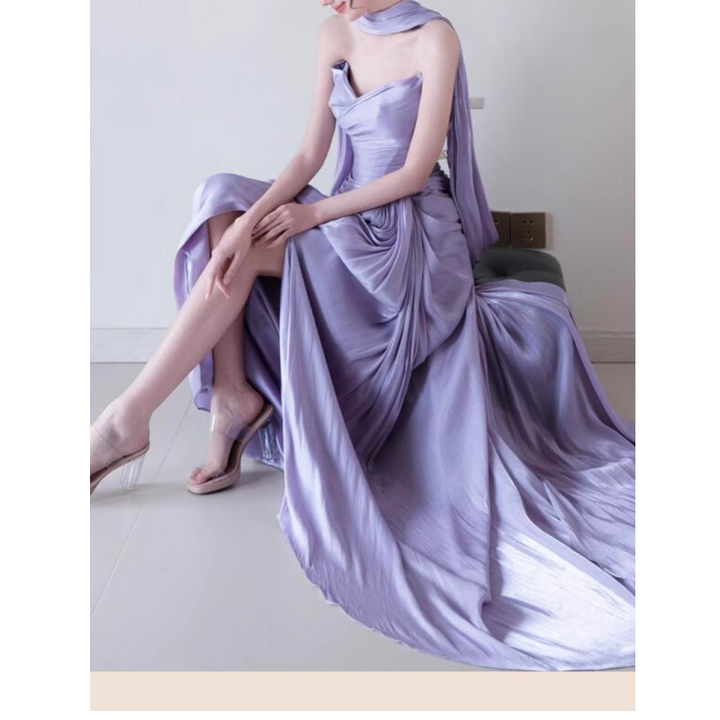 FAVTO Tube Maxi Evening Dress Gown