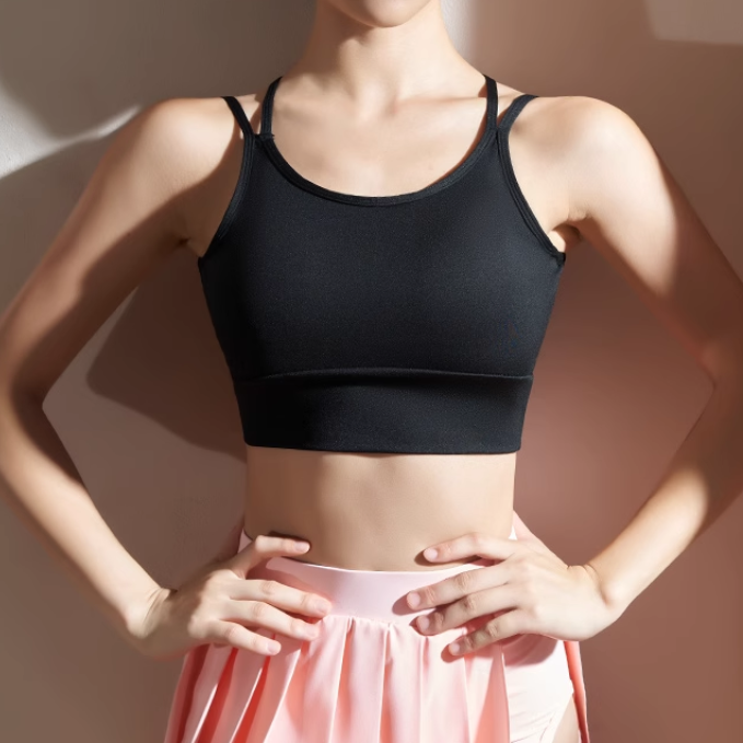 FEBOV Yoga Pilates T-Strap Fitted Sports Bra