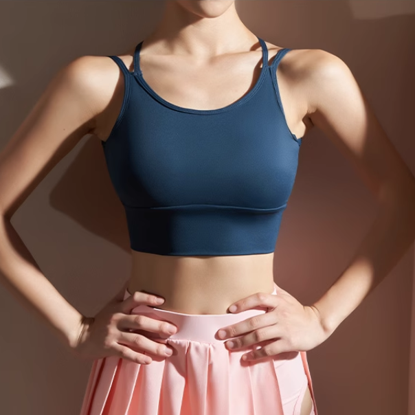 FEBOV Yoga Pilates T-Strap Fitted Sports Bra