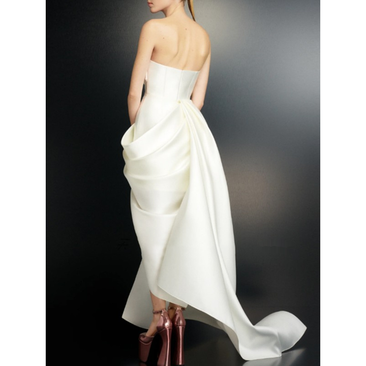 FUKRI Asymmetric Hem Evening Dress Gown