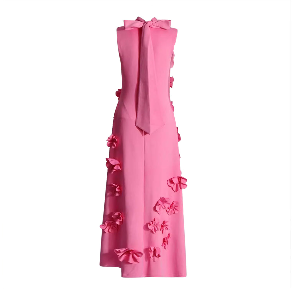 FUZIE Flower Embellished Maxi Evening Dress Gown