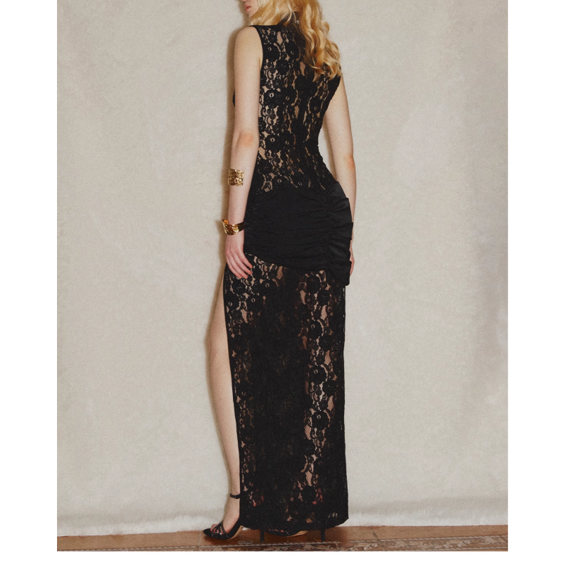 HAGEV Cut Out Slip Evening Dress Gown