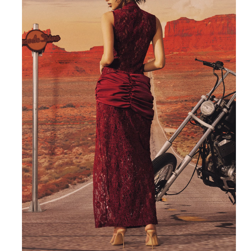 HAGEV Cut Out Slip Evening Dress Gown