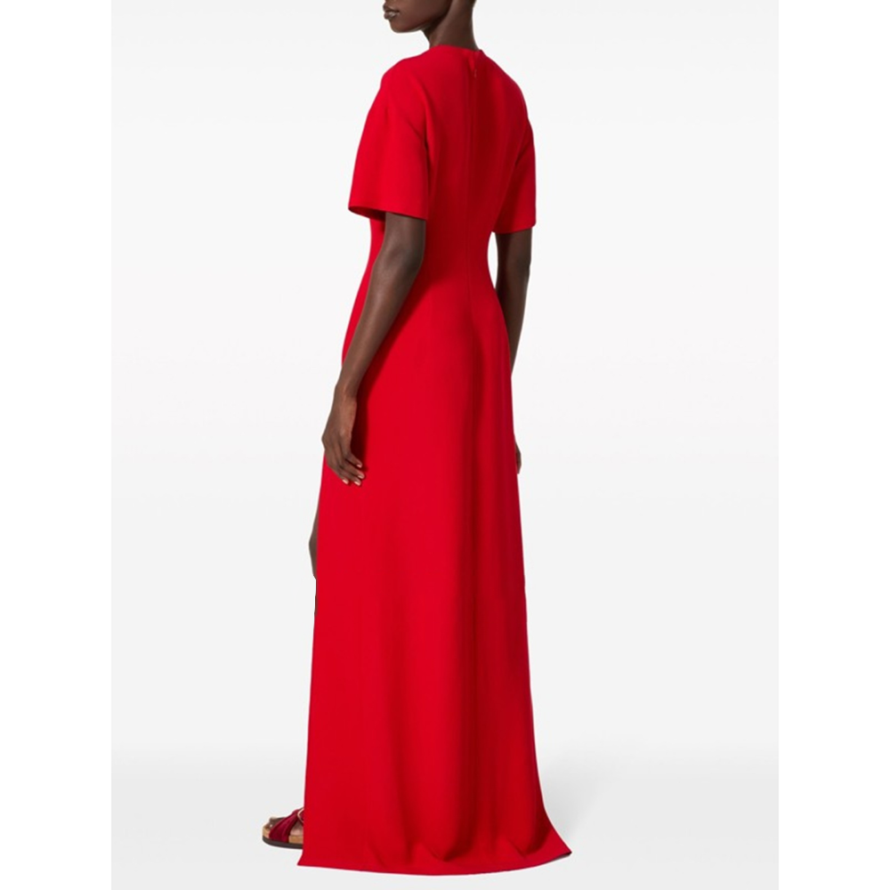 Red HEDFI Short Sleeves Slip Evening Dress Gown | i The Label I The Label Red HEDFI Short Sleeves Slip Evening Dress Gown | i The Label I The Label