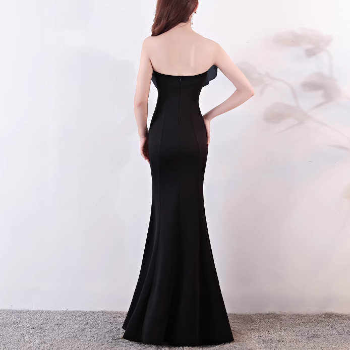 JESUV Bow Tube Evening Dress Gown