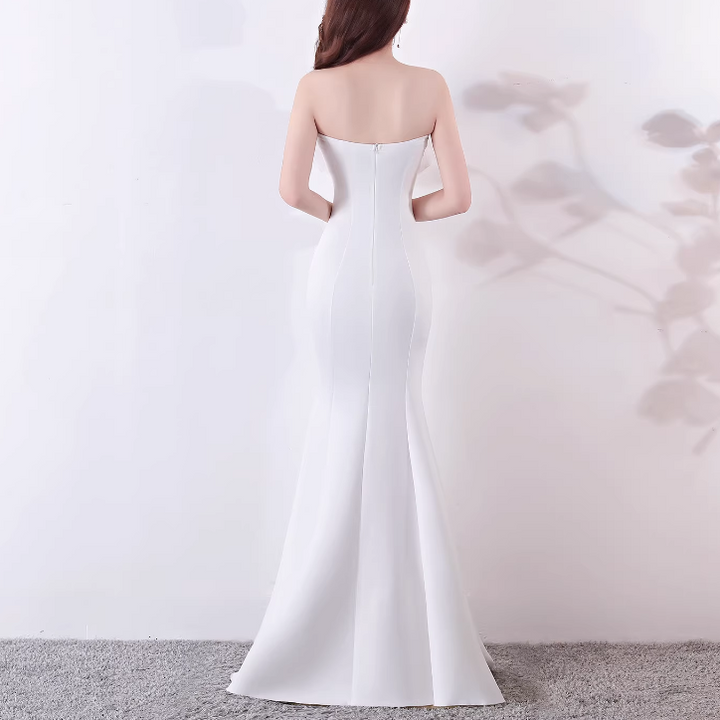 JESUV Bow Tube Evening Dress Gown