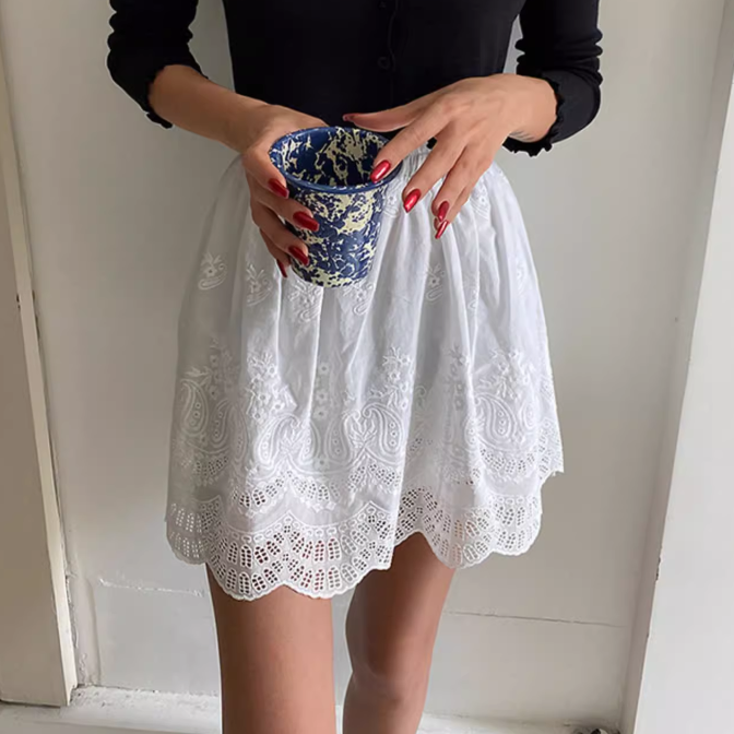 KERVI Lace Mini Skirt