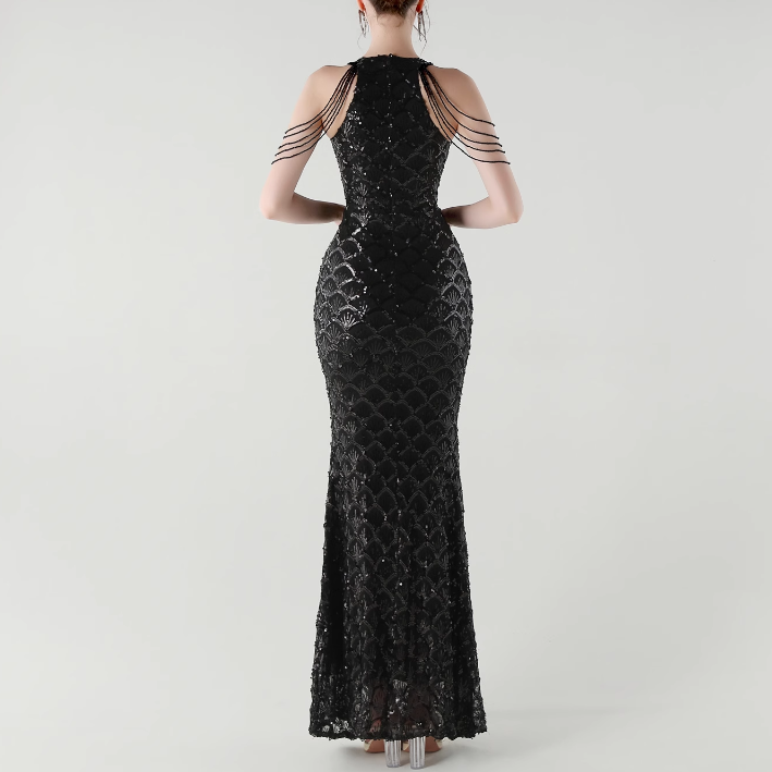 KOVTE Sequinned Evening Dress Gown