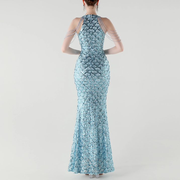 KOVTE Sequinned Evening Dress Gown