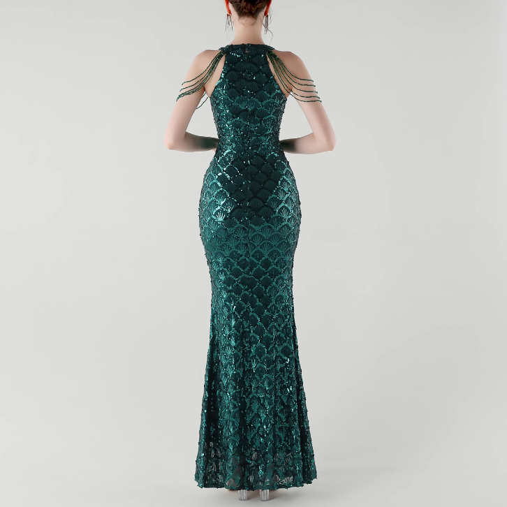 KOVTE Sequinned Evening Dress Gown