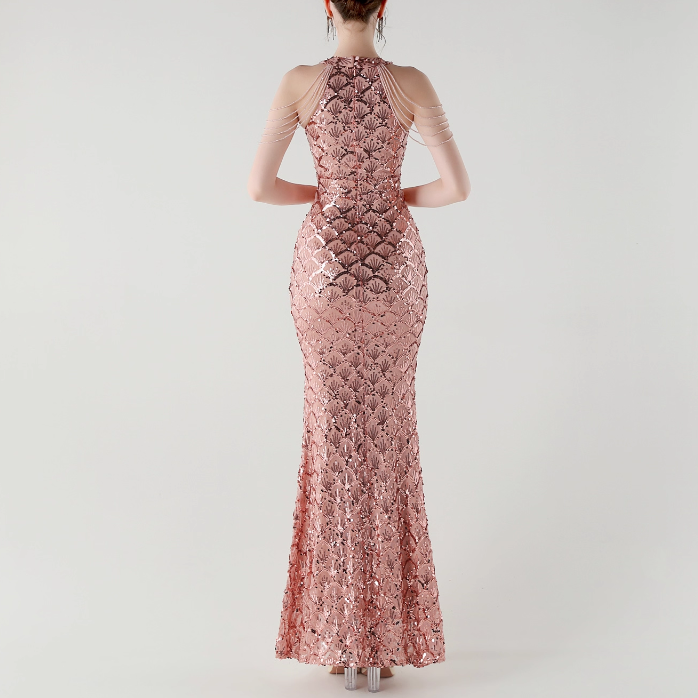 KOVTE Sequinned Evening Dress Gown