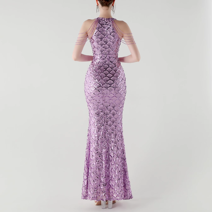 KOVTE Sequinned Evening Dress Gown