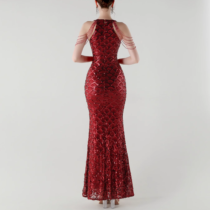 KOVTE Sequinned Evening Dress Gown