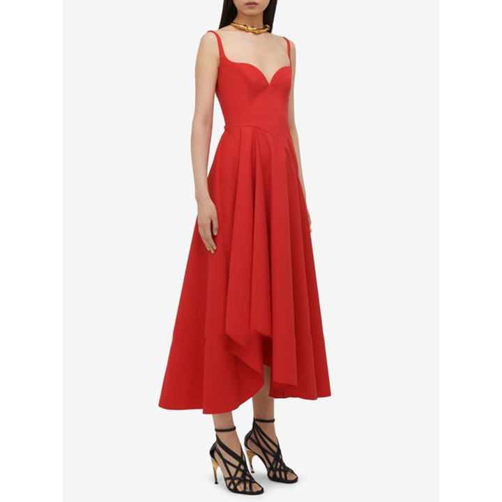 LAJOR Fold Hem Evening Dress Gown